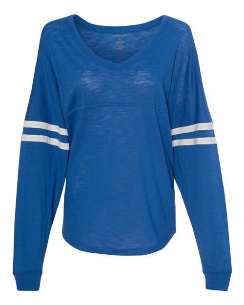 Boxercraft T17 Women's Slub Jersey Varsitee V-Neck Long Sleeve T-Shirt