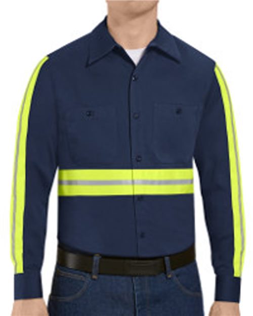 Red Kap SC30E Enhanced Visibility Long Sleeve Cotton Work Shirt