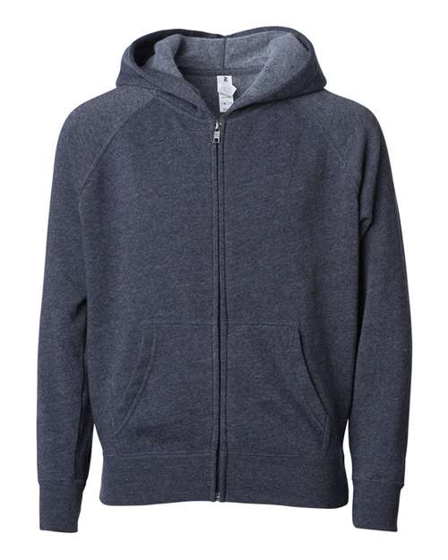 Independent Trading Co. PRM15YSBZ Youth Lightweight Special Blend Raglan Zip Hood