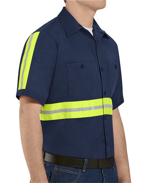 Red Kap SC40E Enhanced Visibility Short Sleeve Cotton Work Shirt
