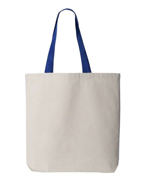 Q-tees Q4400 11L Canvas Tote with Contrast-Color Handles