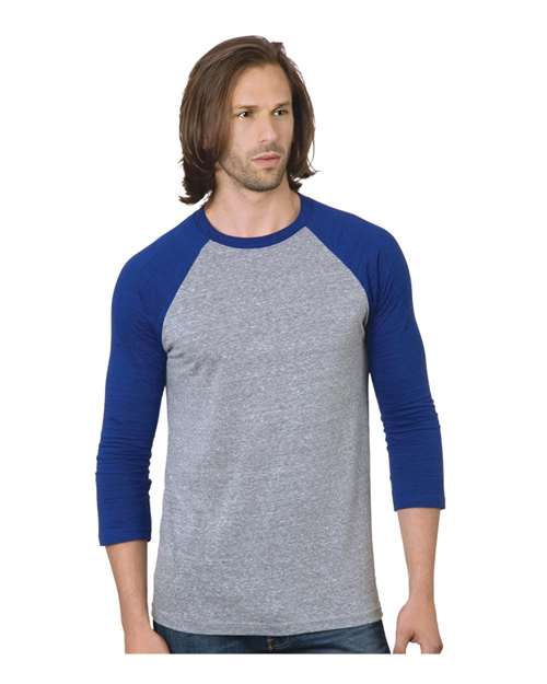 Bayside 9525 Triblend Three-Quarter Sleeve Raglan T-Shirt