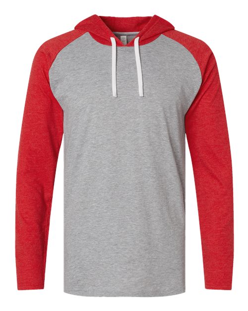Lat 6917 Fine Jersey Hooded Long Sleeve Raglan T-Shirt