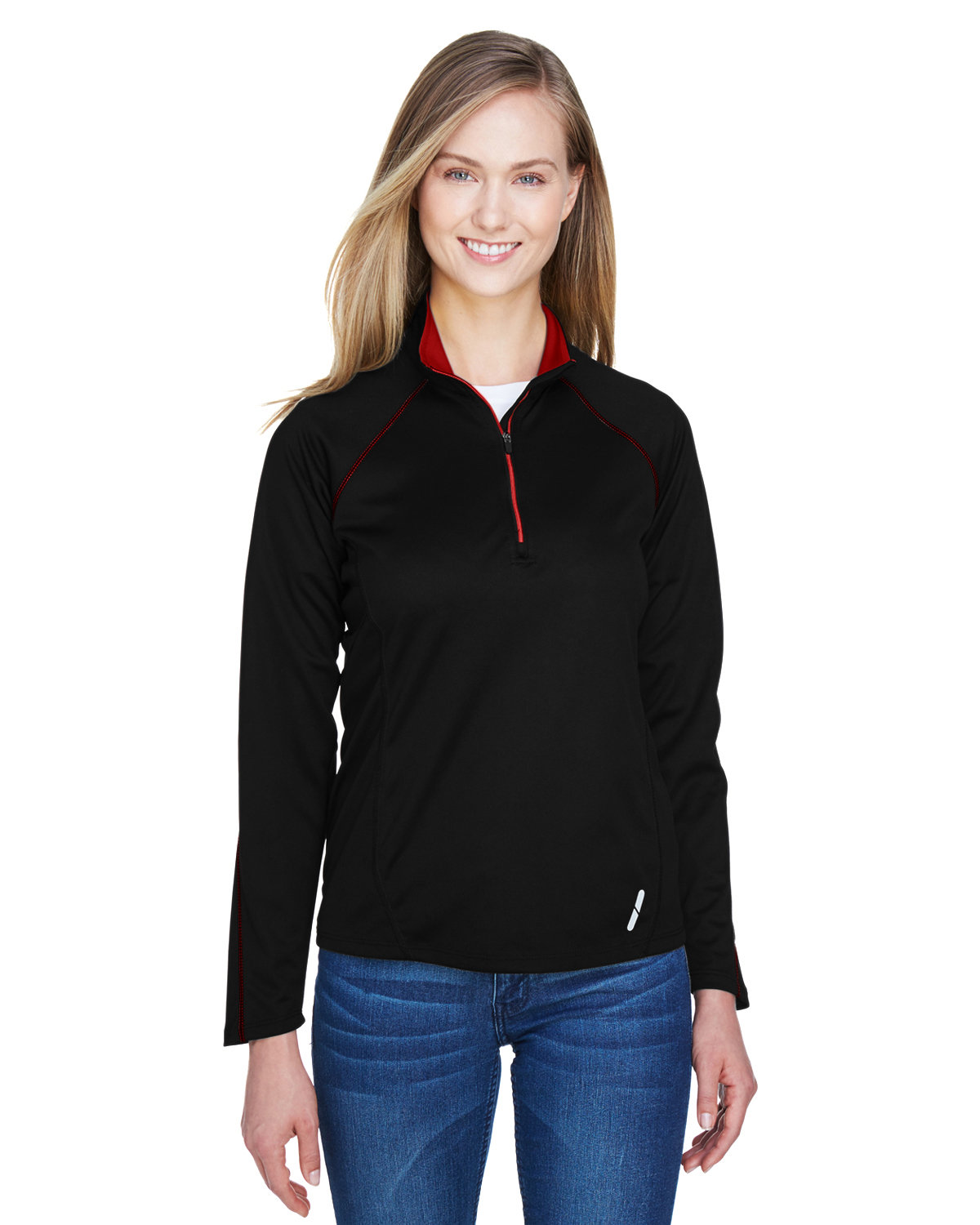 North End 78187 Women's Radar Quarter-Zip Performance Long-Sleeve Top