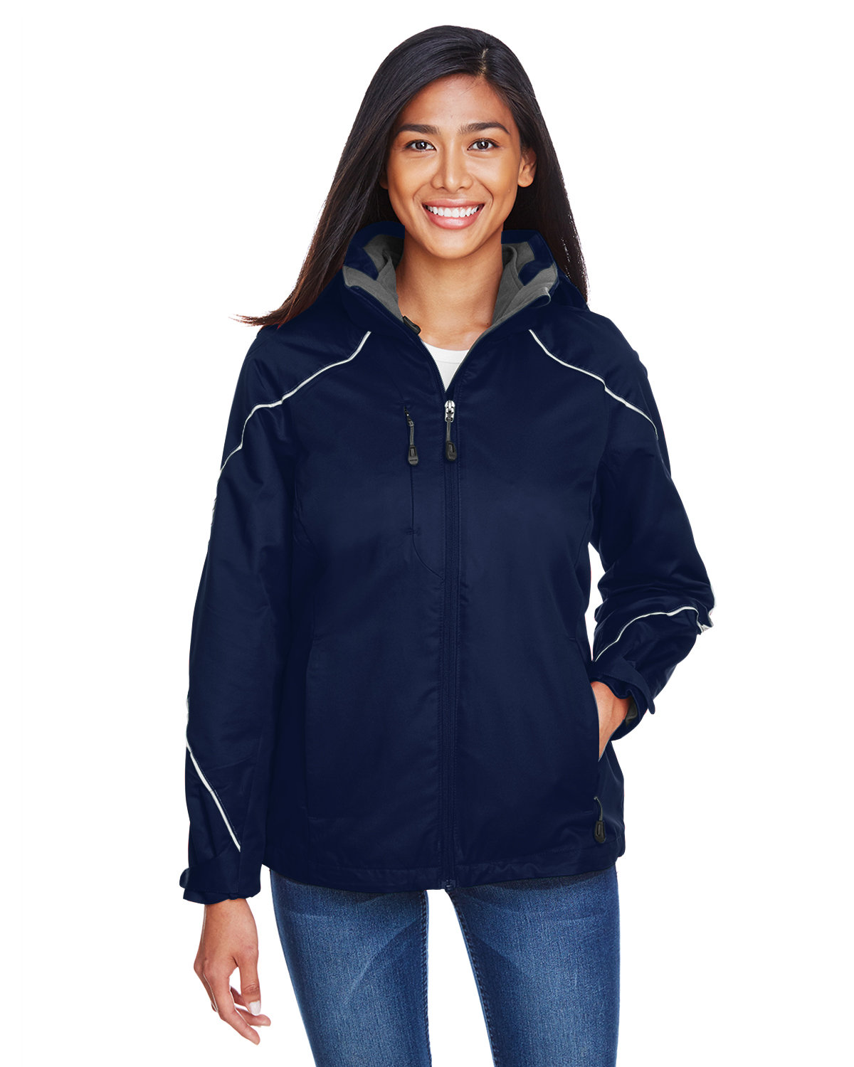 North End 78196 Women's Angle 3-in-1 Jacket with Bonded Fleece Liner