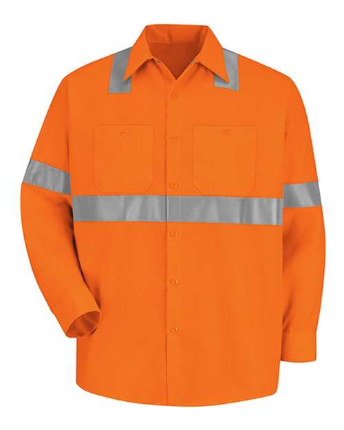 Red Kap SS14HV High Visibility Safety Long Sleeve Work Shirt
