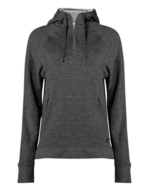 Badger 1051 FitFlex Women's French Terry Hooded Quarter-Zip