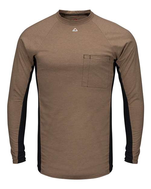 Bulwark MPS8 Long Sleeve FR Two-Tone Base Layer with Concealed Chest Pocket - EXCEL
