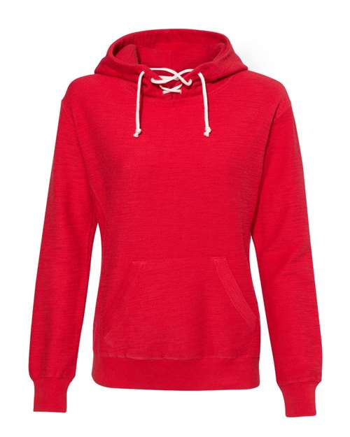 J. America 8694 Women's French Terry Sport Lace Scuba Hooded Pullover