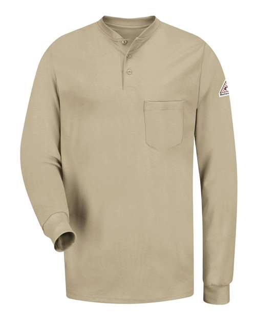 Bulwark SEL2L Long Sleeve Tagless Henley Shirt - Sizes