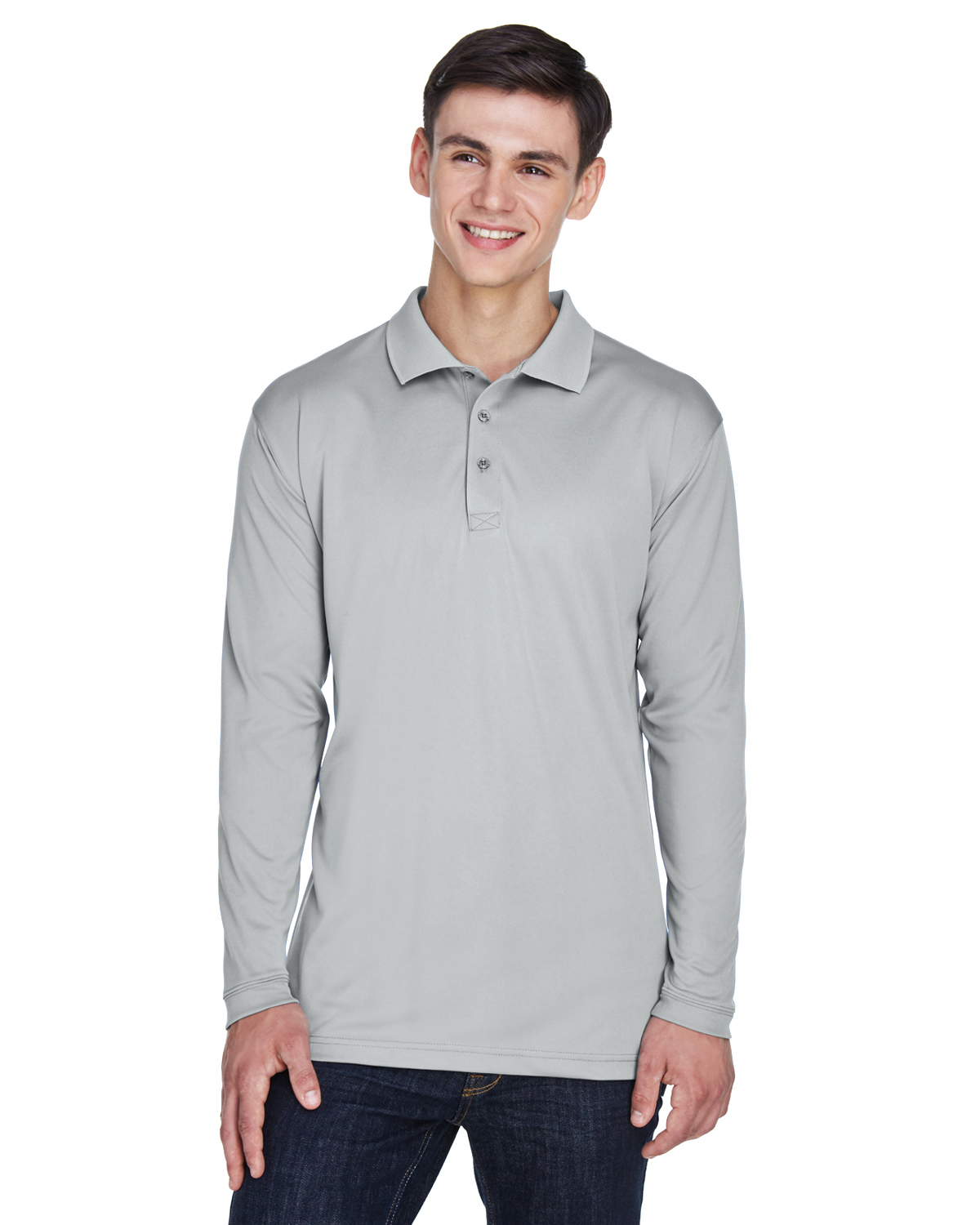 UltraClub 8405LS Adult Cool Dry Sport Long-Sleeve Polo