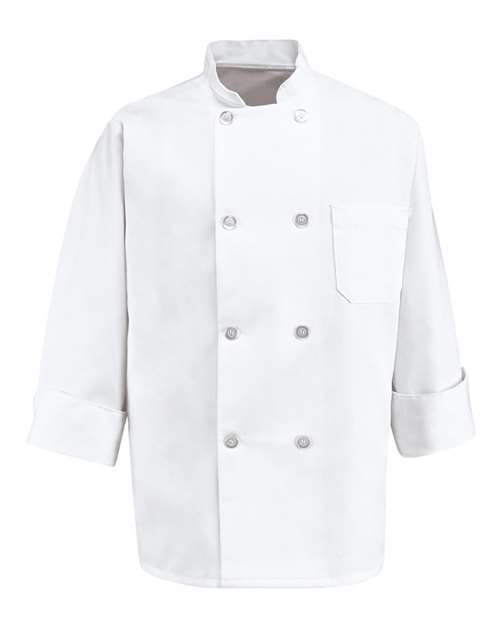 Chef Designs 0403L Eight Pearl Button Coat Long Sizes
