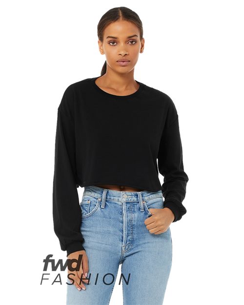 Bella + Canvas 6501 FWD Fashion Women's Crop Long Sleeve Tee