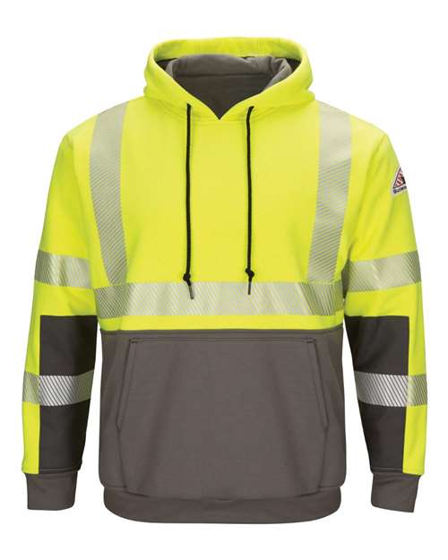 Bulwark SMB4 Hi-Visibility Color-Blocked Pullover Hooded Fleece Sweatshirt