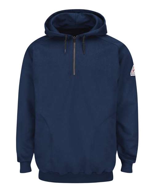 Bulwark SEH8L Pullover Hooded Fleece Sweatshirt Quarter-Zip - Long Sizes