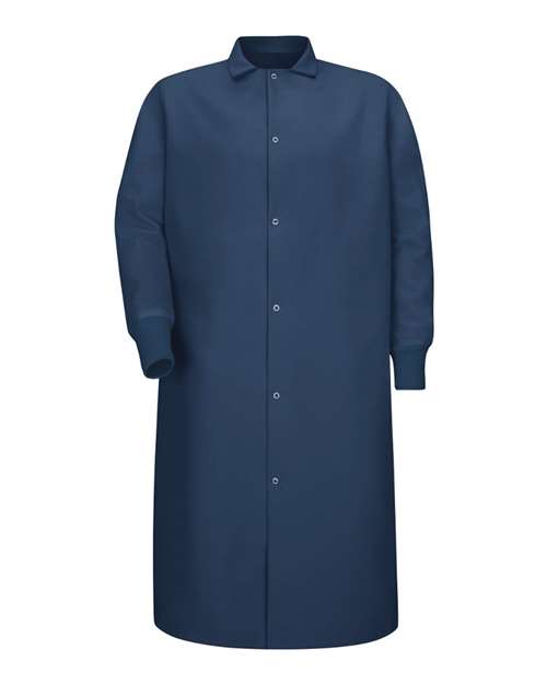 Red Kap KS60 Gripper-Front Pocketless Butcher Coat With Knit Cuffs