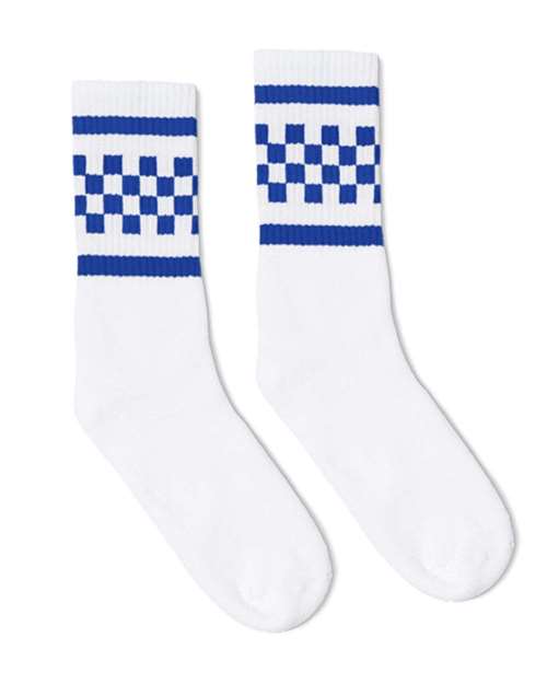 Socco SC300 USA-Made Checkered Crew Socks