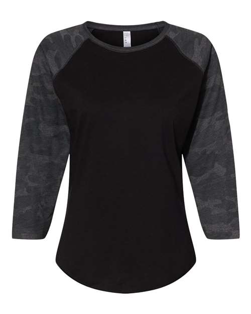 Lat 3530 Women's Baseball Fine Jersey Three-Quarter Sleeve Tee