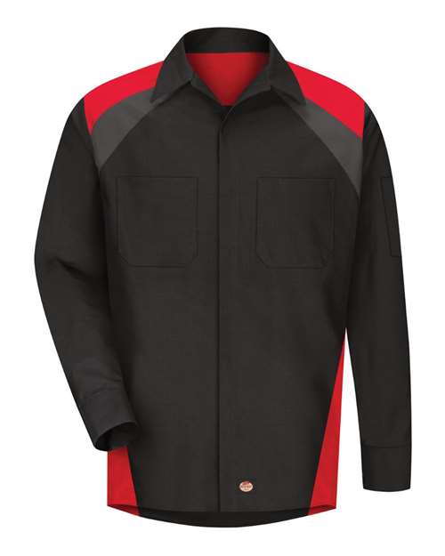 Red Kap SY18L Long Sleeve Tri-Color Shop Shirt - Sizes