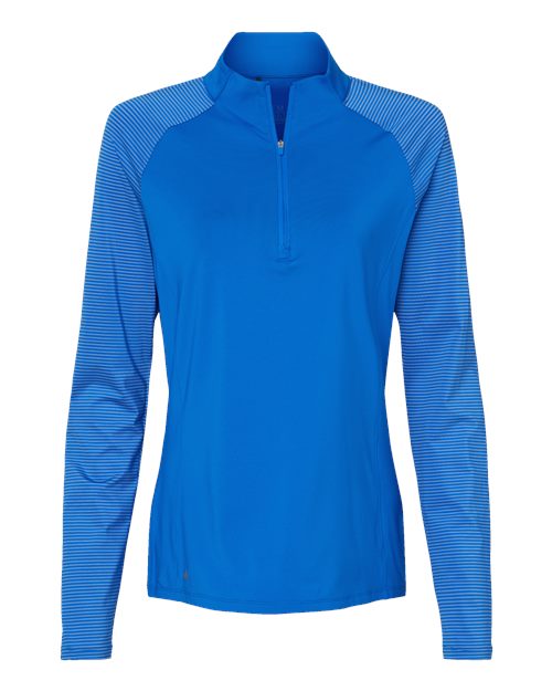 Adidas A521 Women's Stripe Block Quarter-Zip Pullover