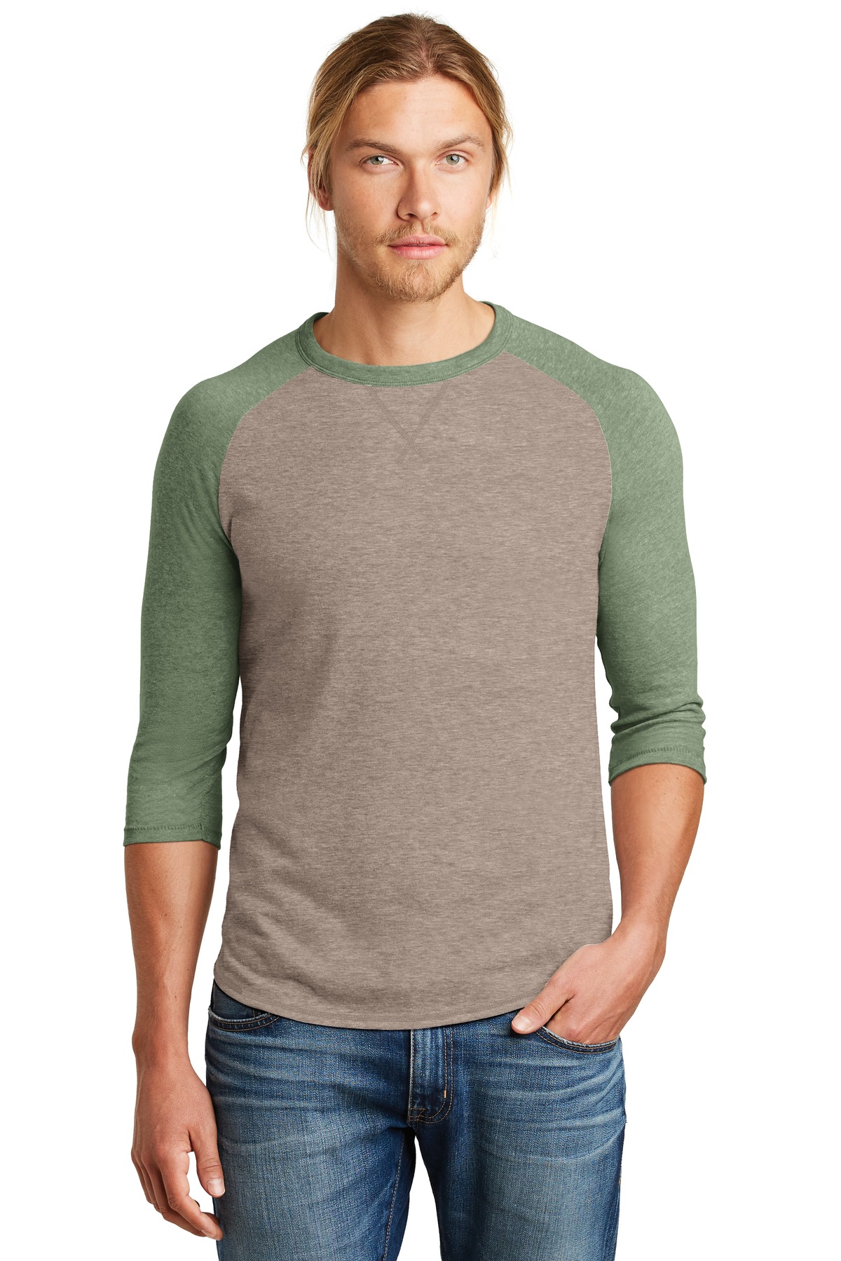 Alternative Apparel AA5057 DISCONTINUED Dugout 3/4-Sleeve Vintage 50/50 Tee