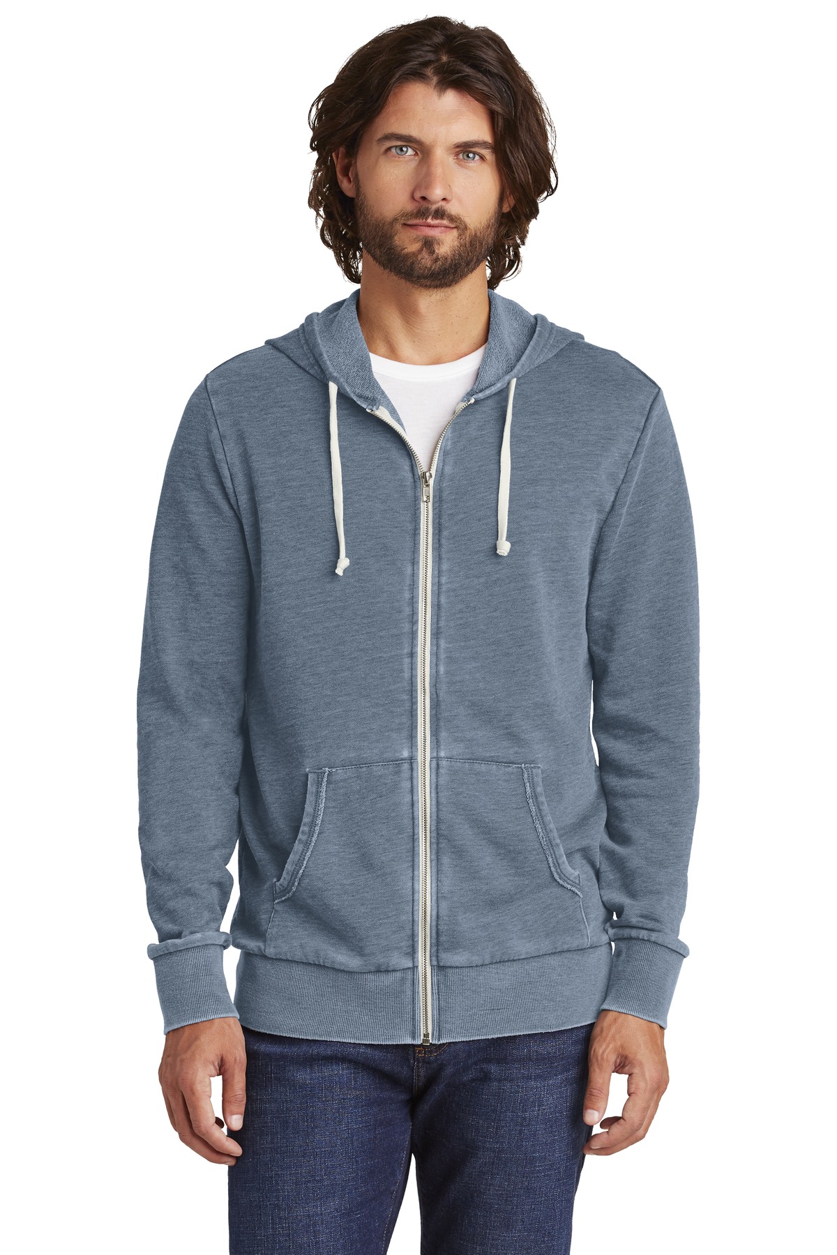 Alternative Apparel AA8636 DISCONTINUED Burnout Laid-Back Zip Hoodie