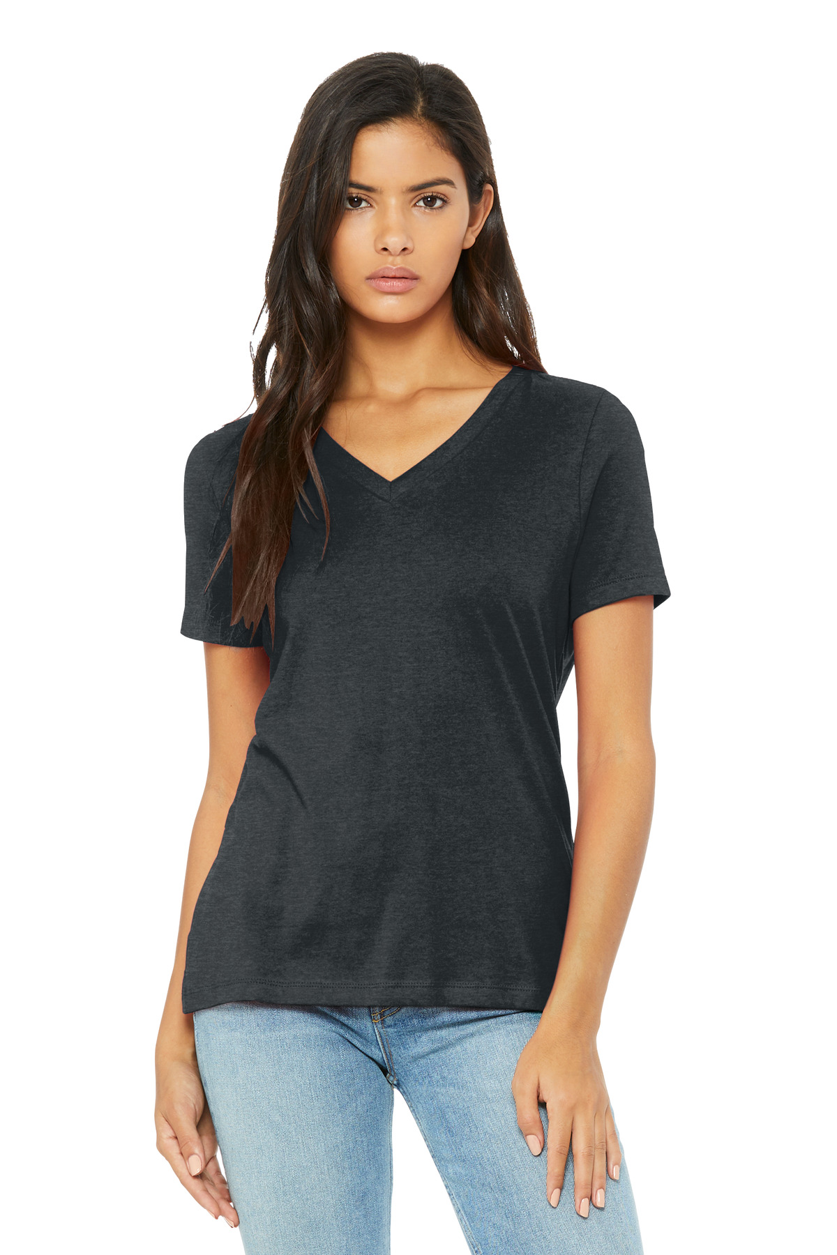 Bella + Canvas BC6405CVC Women's Relaxed Heather CVC V-Neck Tee