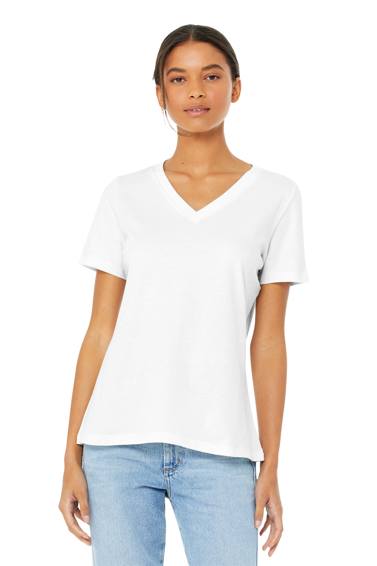 Bella + Canvas BC6405 Women's Relaxed Jersey Short Sleeve V-Neck Tee