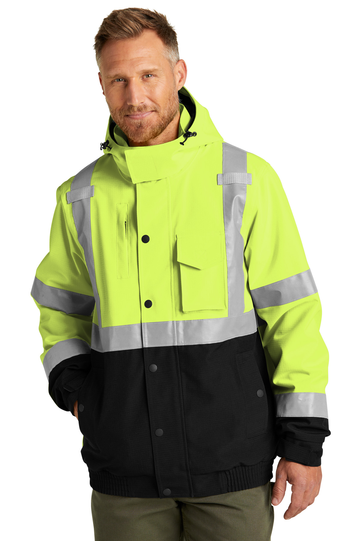 CornerStone CSJ501 ANSI 107 Class 3 Waterproof Insulated Ripstop Bomber Jacket