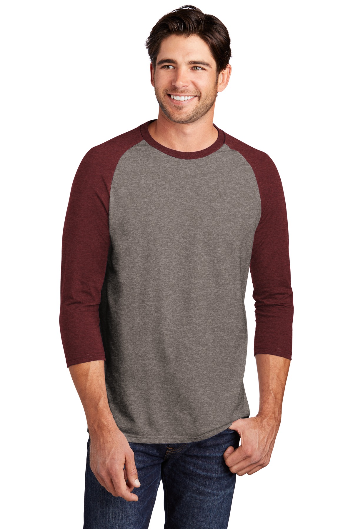District DM136 Perfect Tri 3/4-Sleeve Raglan