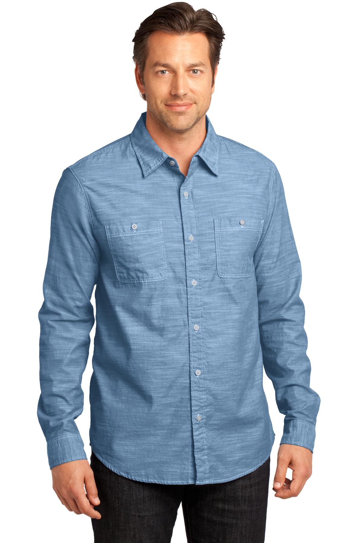 District DM3800 DISCONTINUED Made174Mens Long Sleeve Washed Woven Shirt