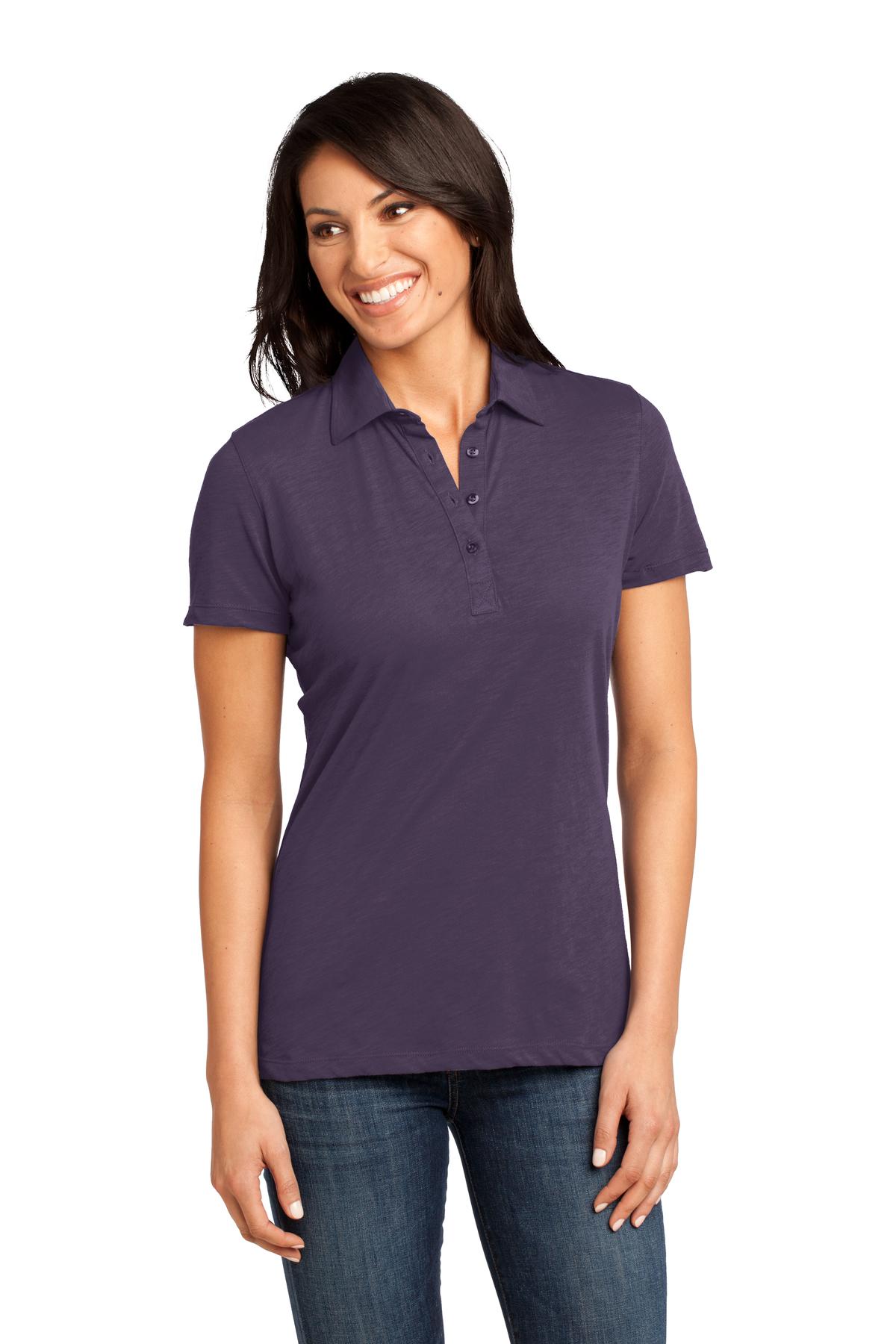 District DM450 CLOSEOUT Made Ladies Slub Polo