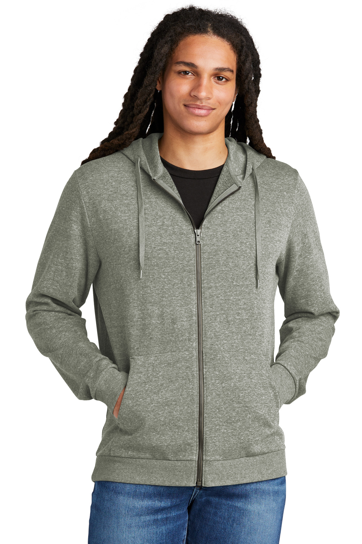 District DT1302 Perfect Tri Fleece Full-Zip Hoodie
