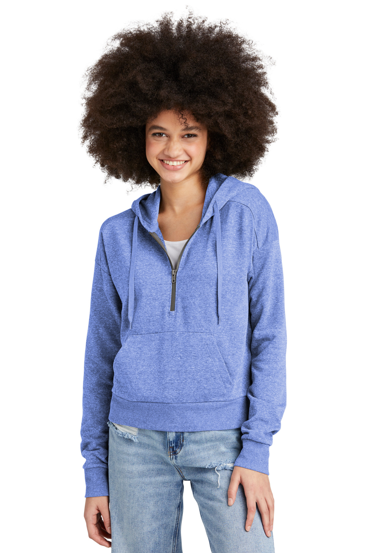 District DT1311 Women's Perfect Tri Fleece 1/2-Zip Pullover