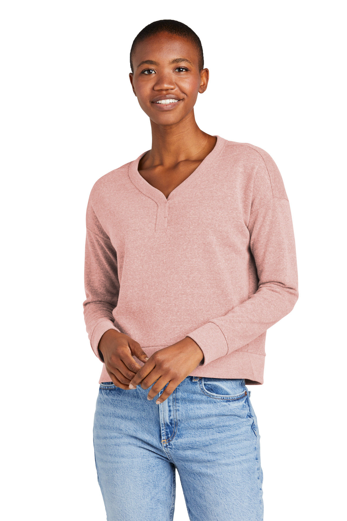 District DT1312 Women's Perfect Tri Fleece V-Neck Sweatshirt