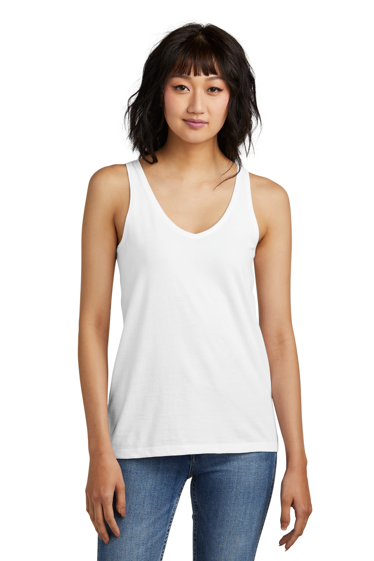 District DT154 Women's Perfect Blend CVC V-Neck Tank