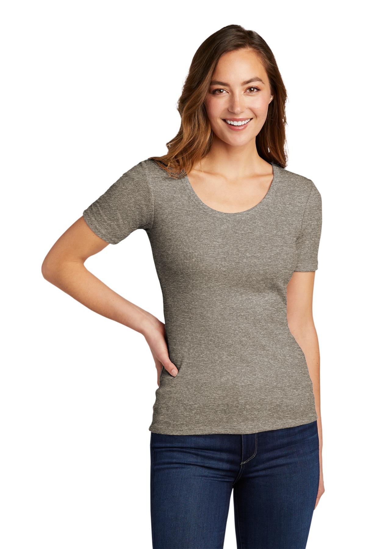 District DT6020 Women's V.I.T. Rib Scoop Neck Tee