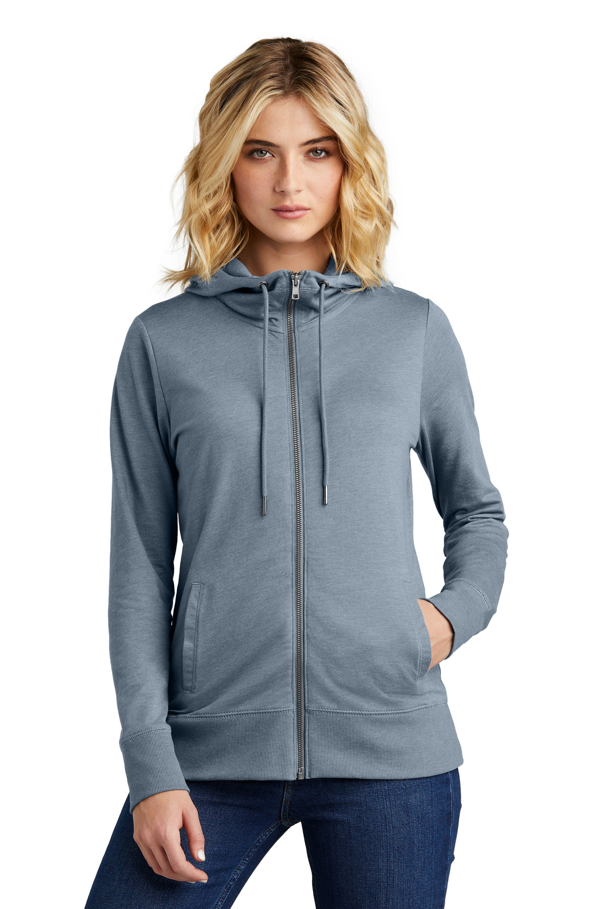 District DT673 Women's Featherweight French Terry Full-Zip Hoodie