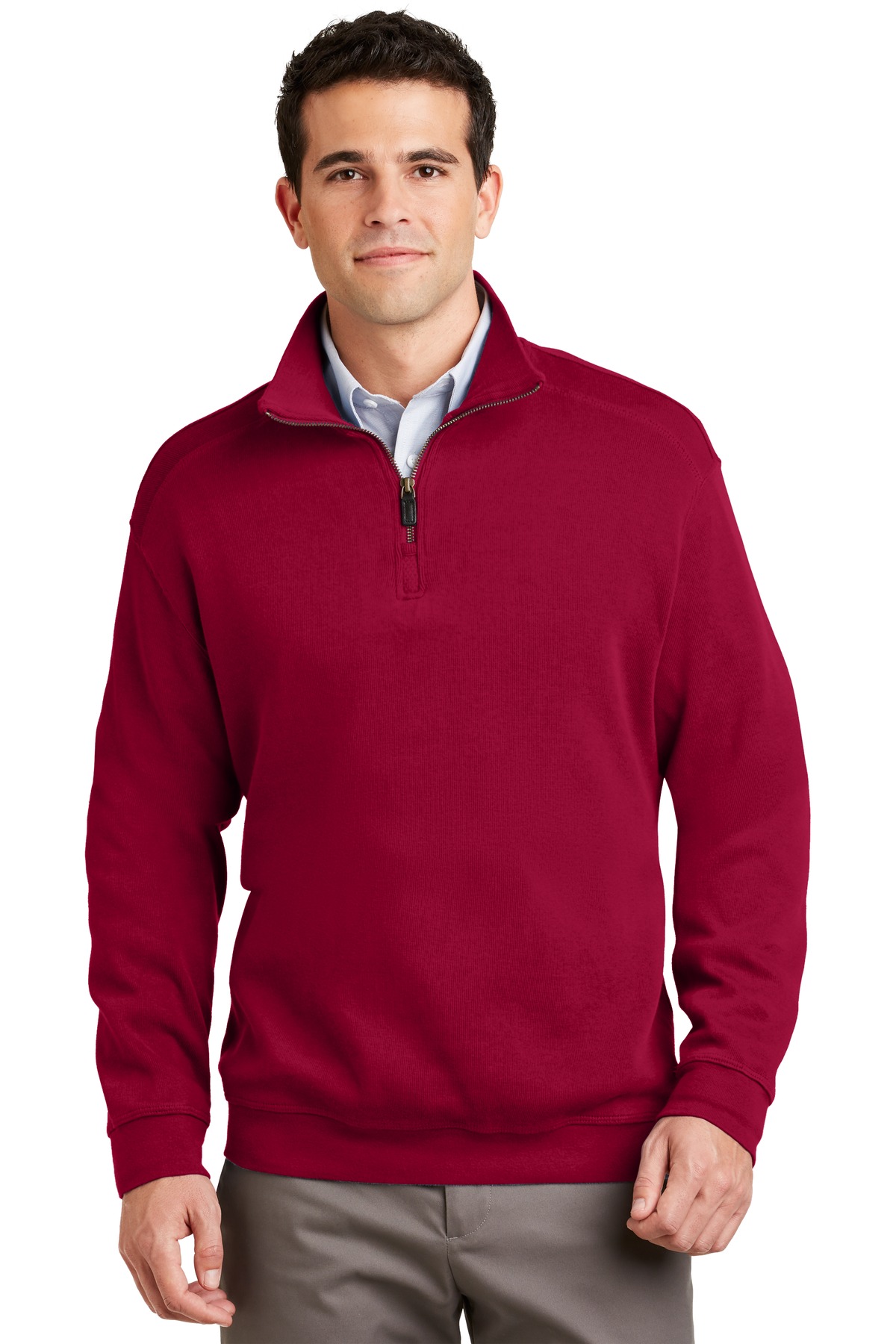 Port Authority F220 DISCONTINUED Flatback Rib 1/4-Zip Pullover