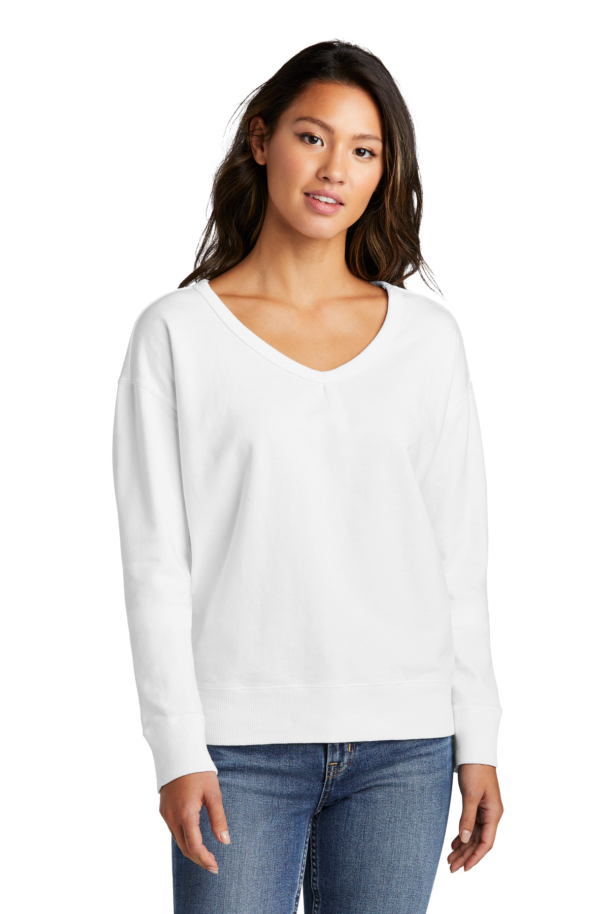 Port & Company LPC098V Ladies Beach Wash Garment-Dyed V-Neck Sweatshirt