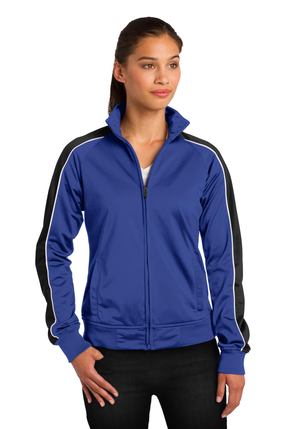 Sport-Tek LST92 DISCONTINUED Ladies Piped Tricot Track Jacket