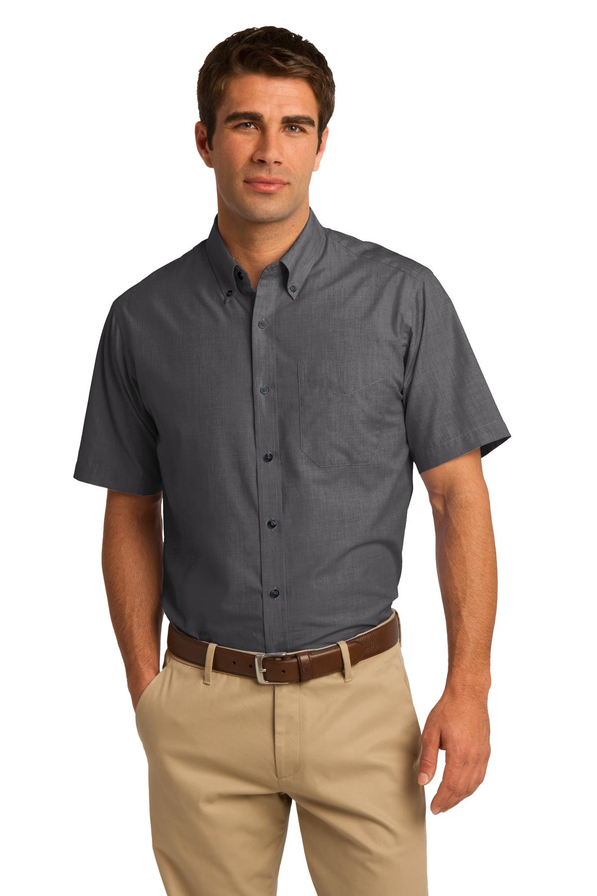 Port Authority S656 DISCONTINUED Short Sleeve Crosshatch Easy Care Shirt