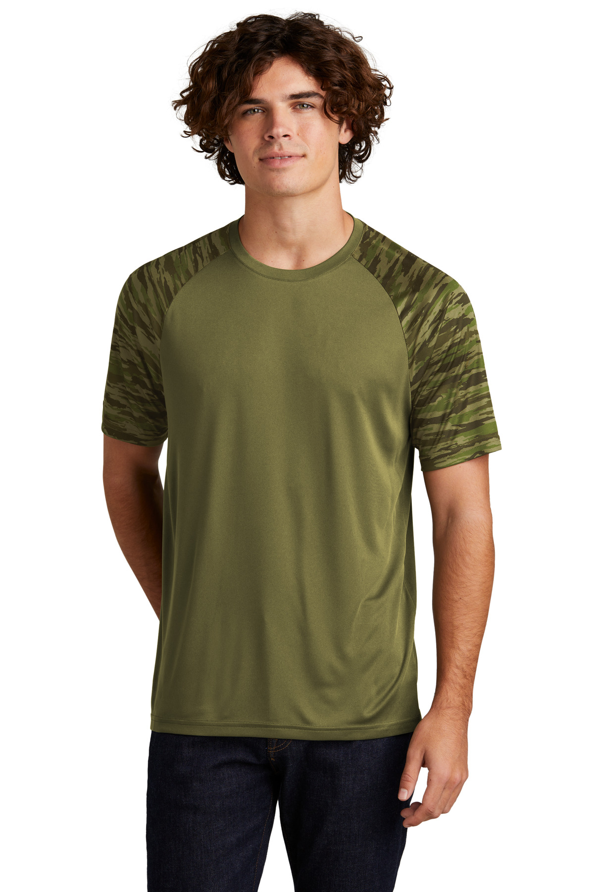 Sport-Tek ST376 Drift Camo Colorblock Tee