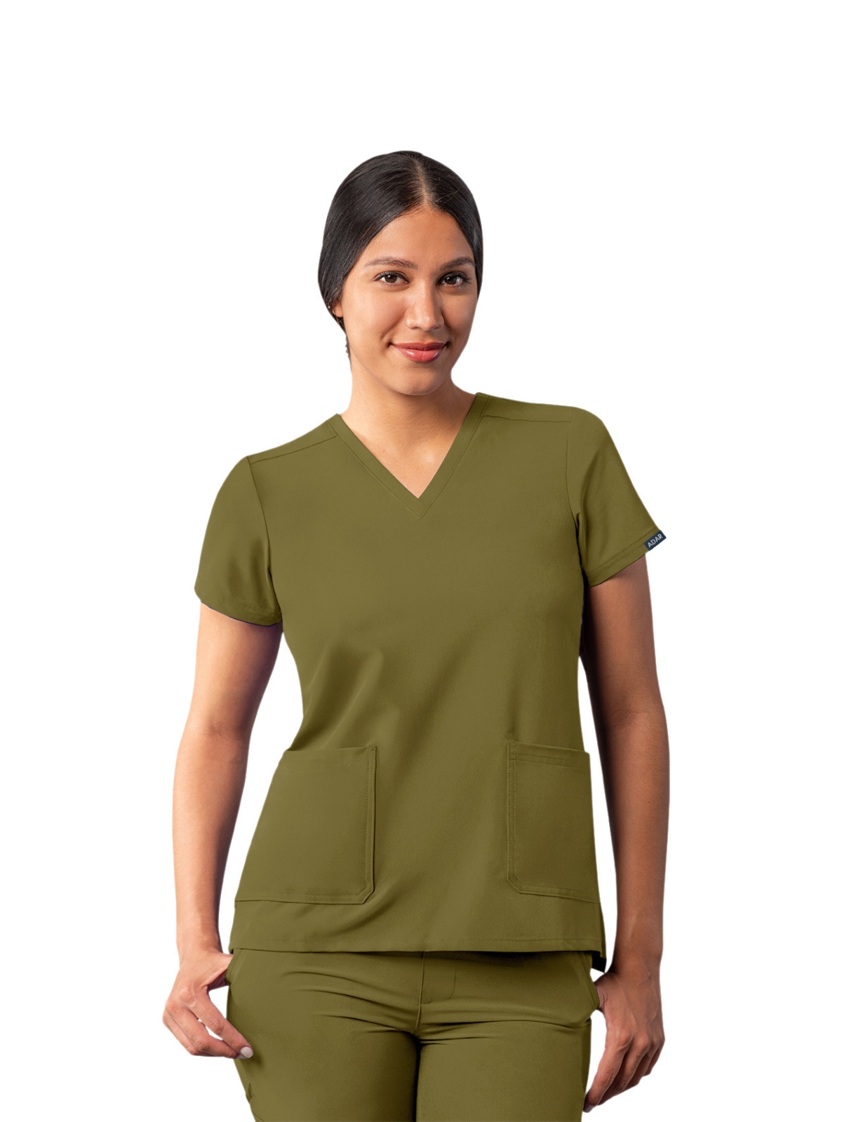 Adar A6008 Women's Multi-Pocket V-Neck Top