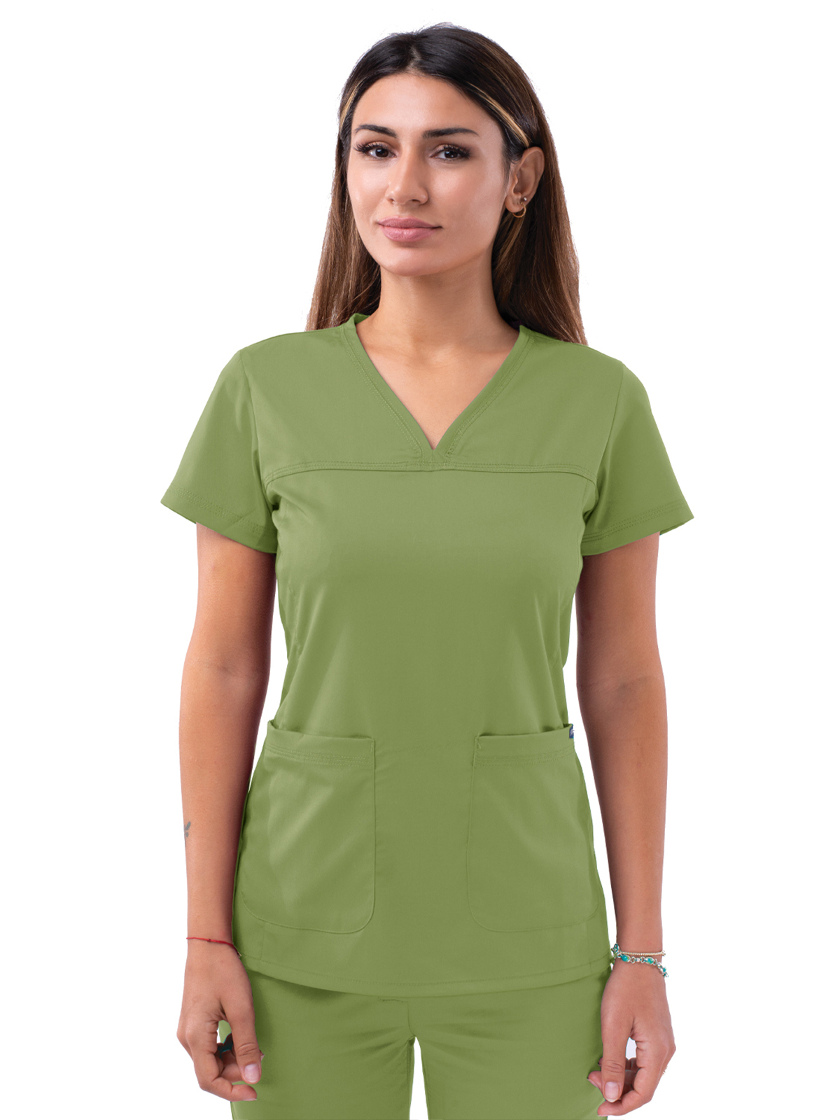 Adar P4210 Women's V-Neck Sweetheart Top