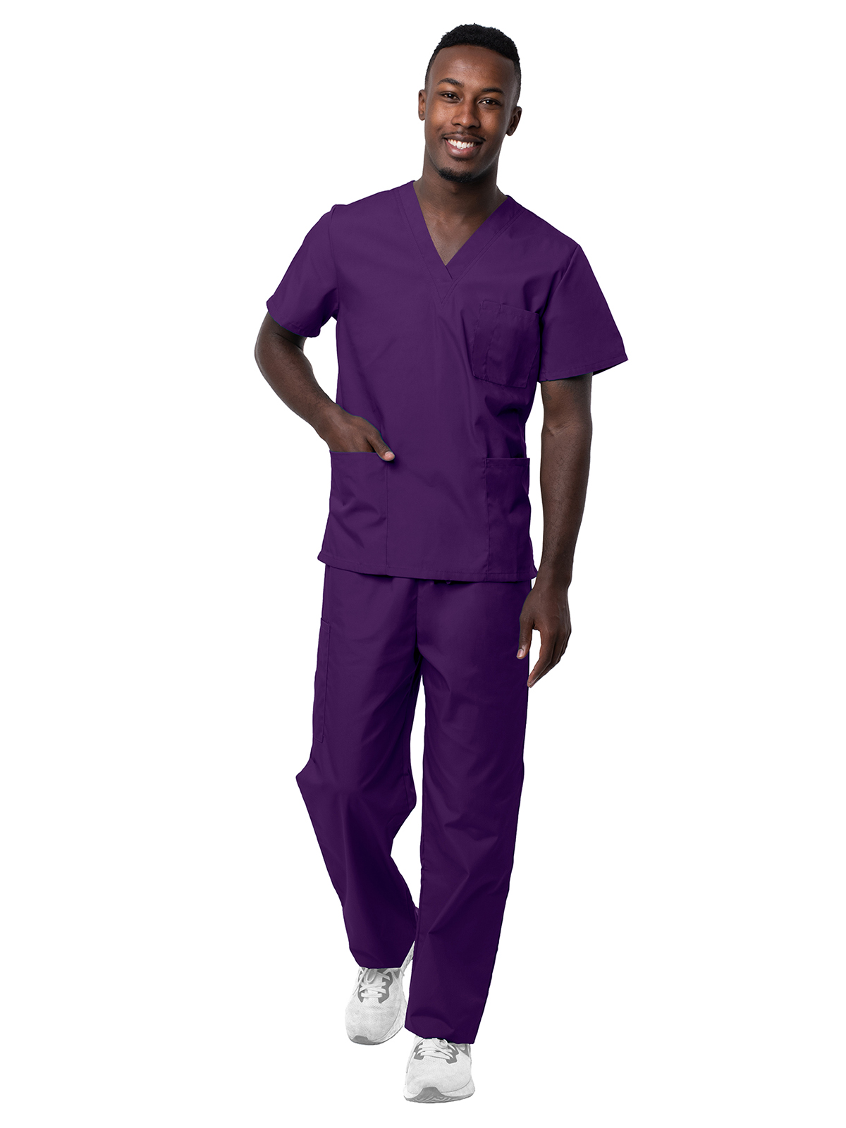 Adar S8400 Unisex V-Neck Top Drawstring Pant Scrub Set