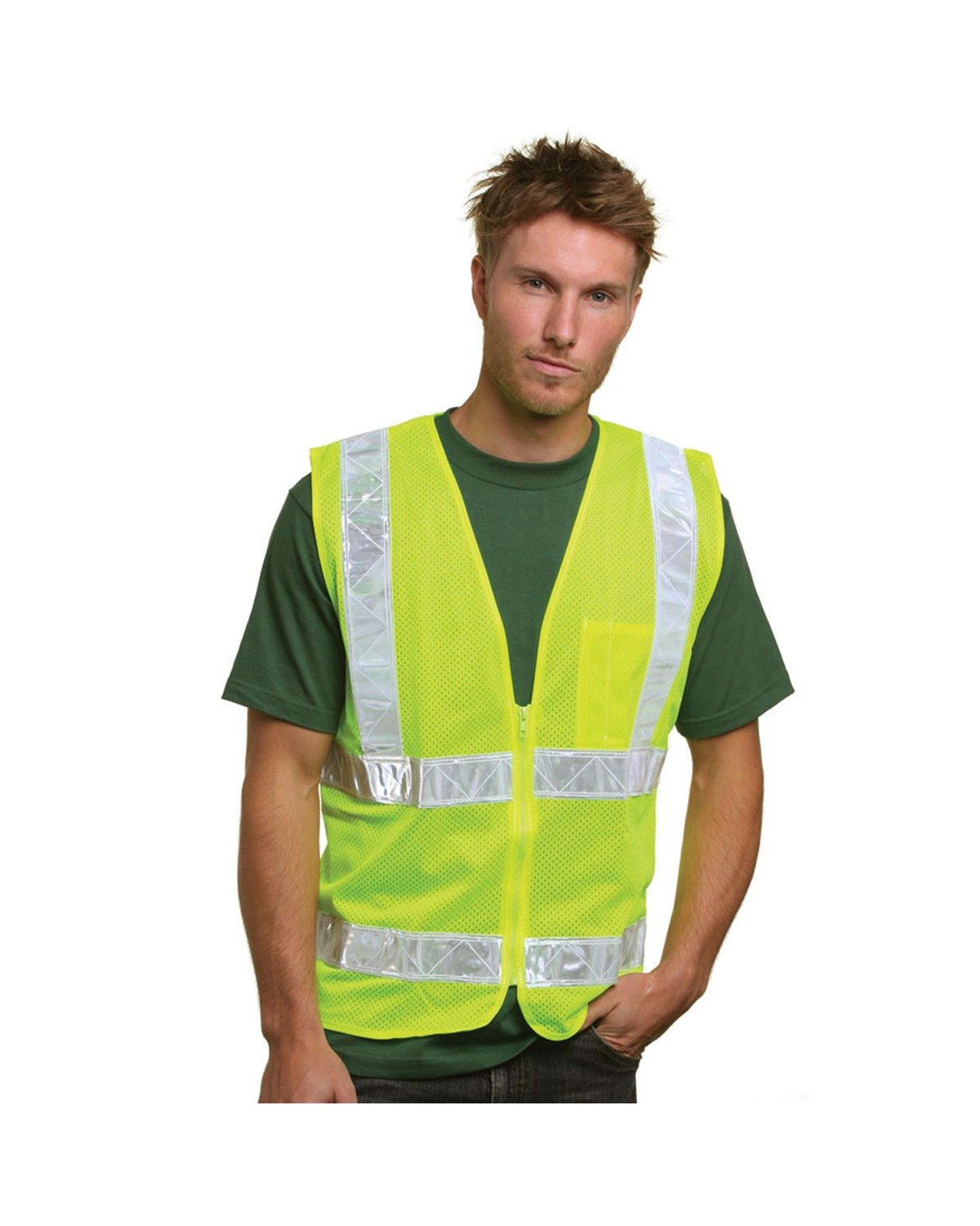 Bayside BA3785 Mesh Safety VestLime