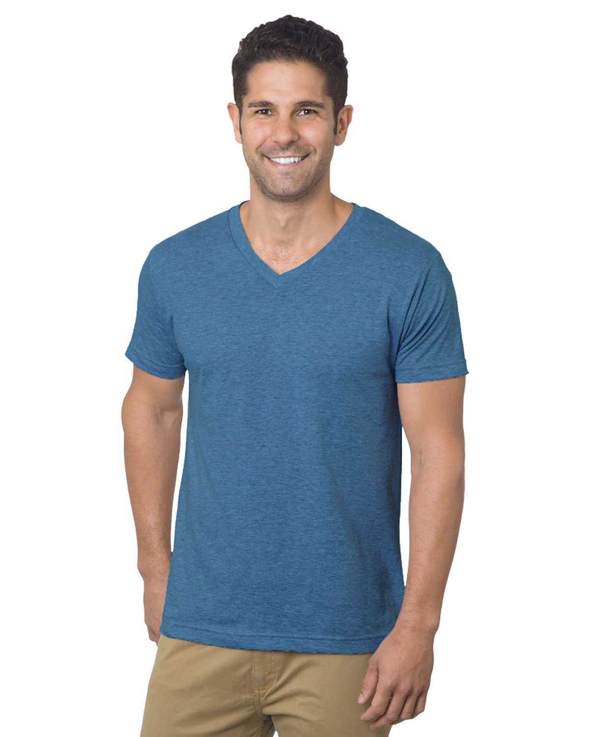 Bayside BA5025 Unisex 4.2 oz. Fine Jersey V-Neck T-Shirt