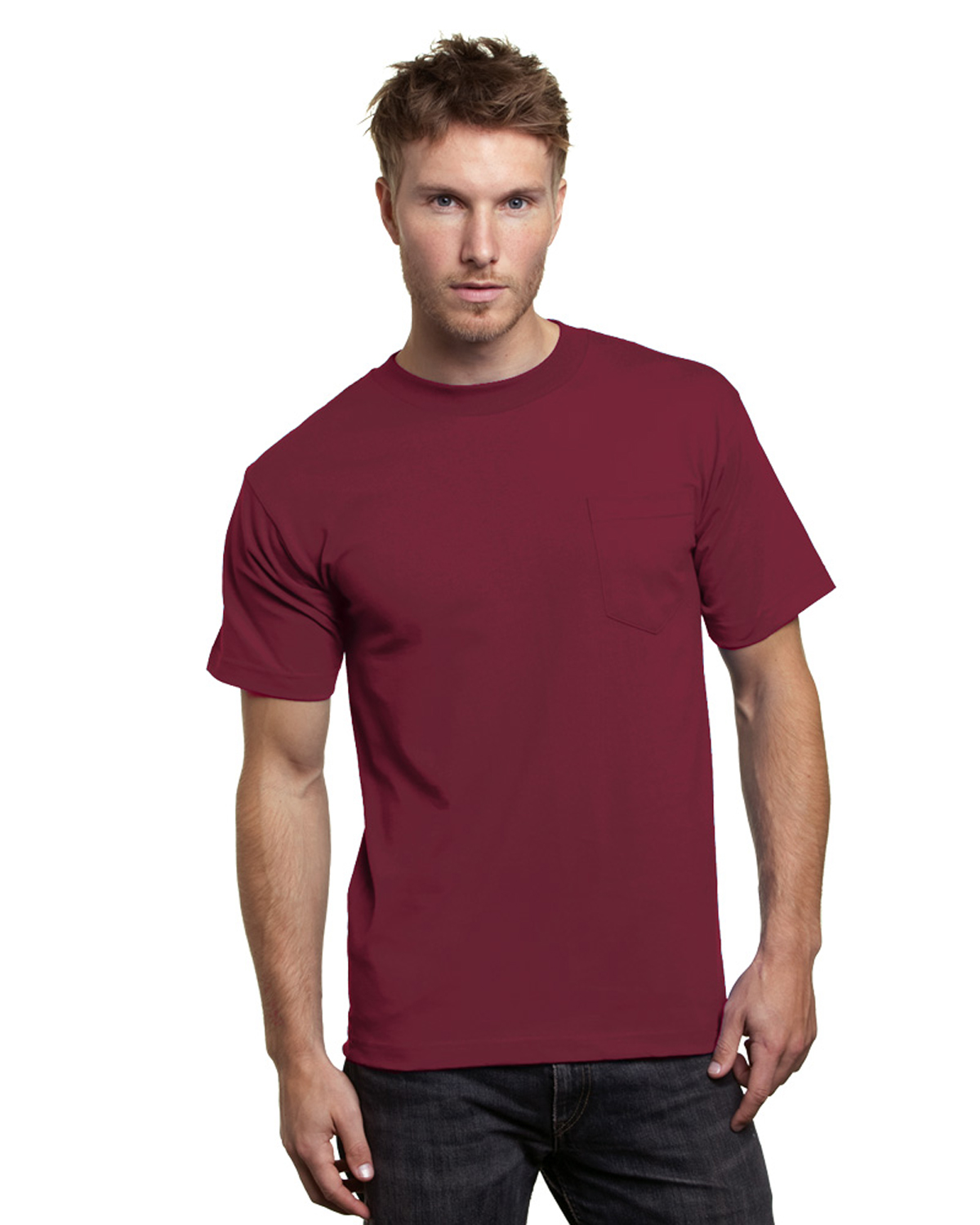 Bayside BA7100 Adult 6.1 oz. 100% Cotton Pocket T-Shirt
