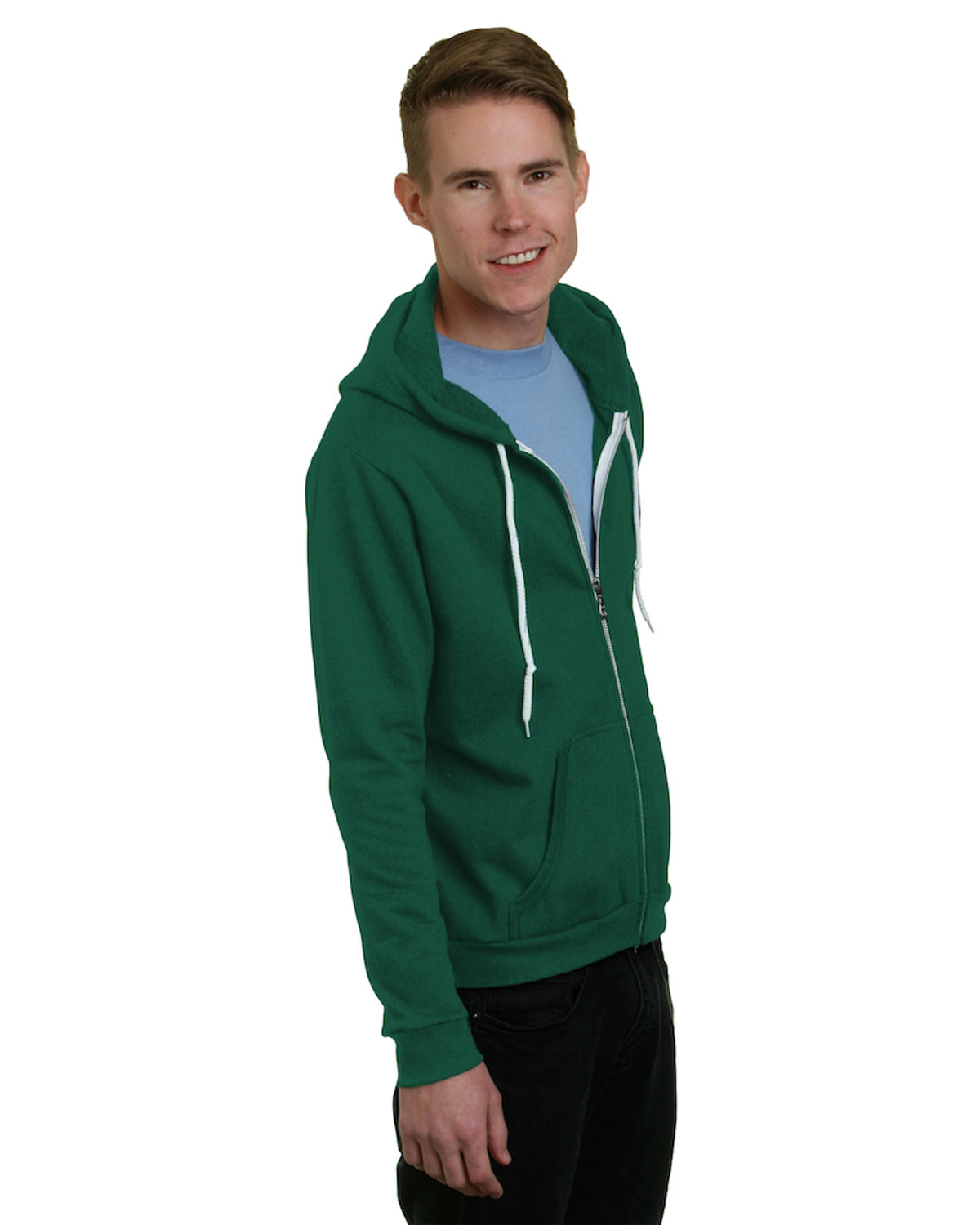Bayside BA875 Unisex 7 oz. 50/50 Full-Zip Fashion Hooded Sweatshirt